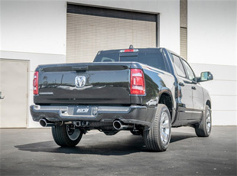 Borla catback exhaust system for 2019 RAM 1500 5.7L V8 Crew Cab, showcasing stainless steel pipes and muffler.