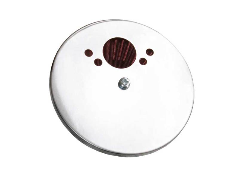 K&N Engineering custom racing round tapered air box with red finish, 1.656-inch neck flange, 2.25-inch height for engine performance