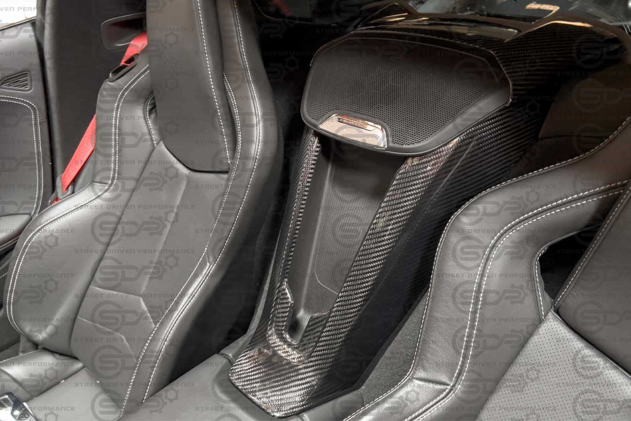 2020+ Corvette C8 CARBON FIBER Console Waterfall Wireless Charger Cover