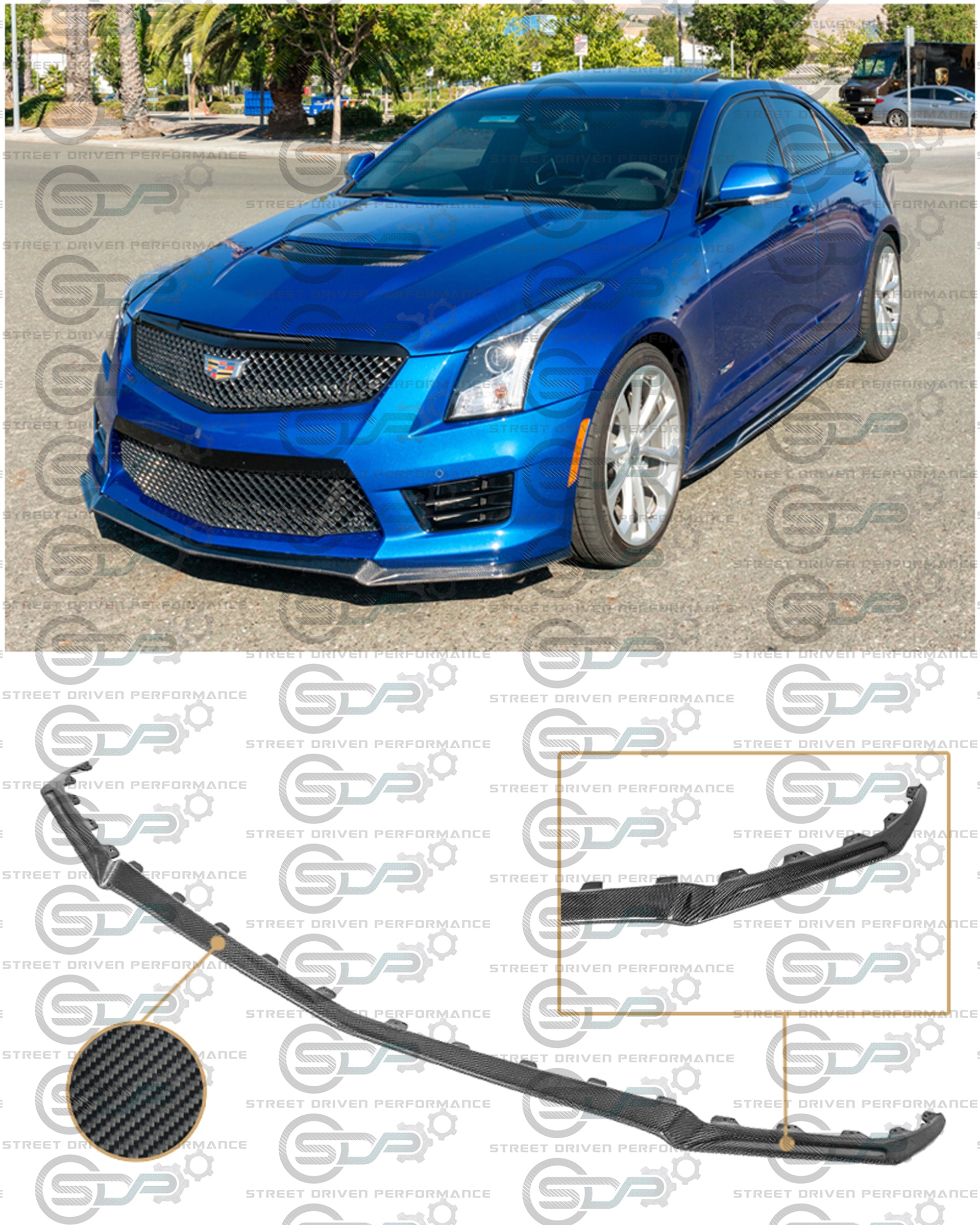 2016-2019 Cadillac ATS-V - Carbon Fiber front splitter ground effects