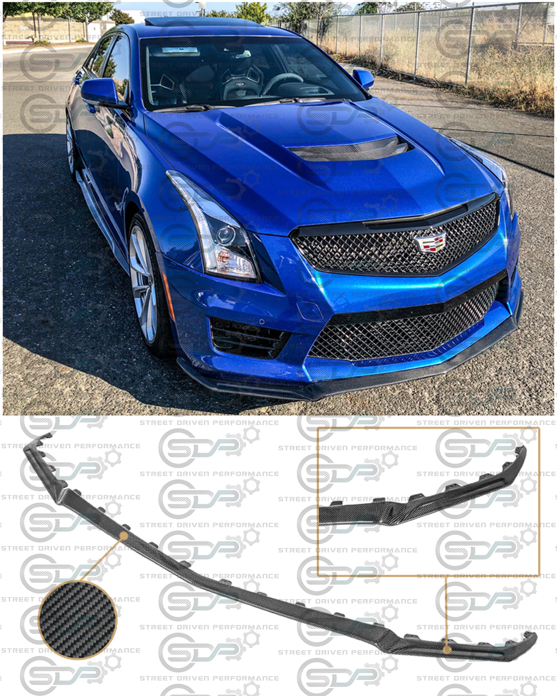 2016-2019 Cadillac ATS-V - Carbon Fiber front splitter ground effects