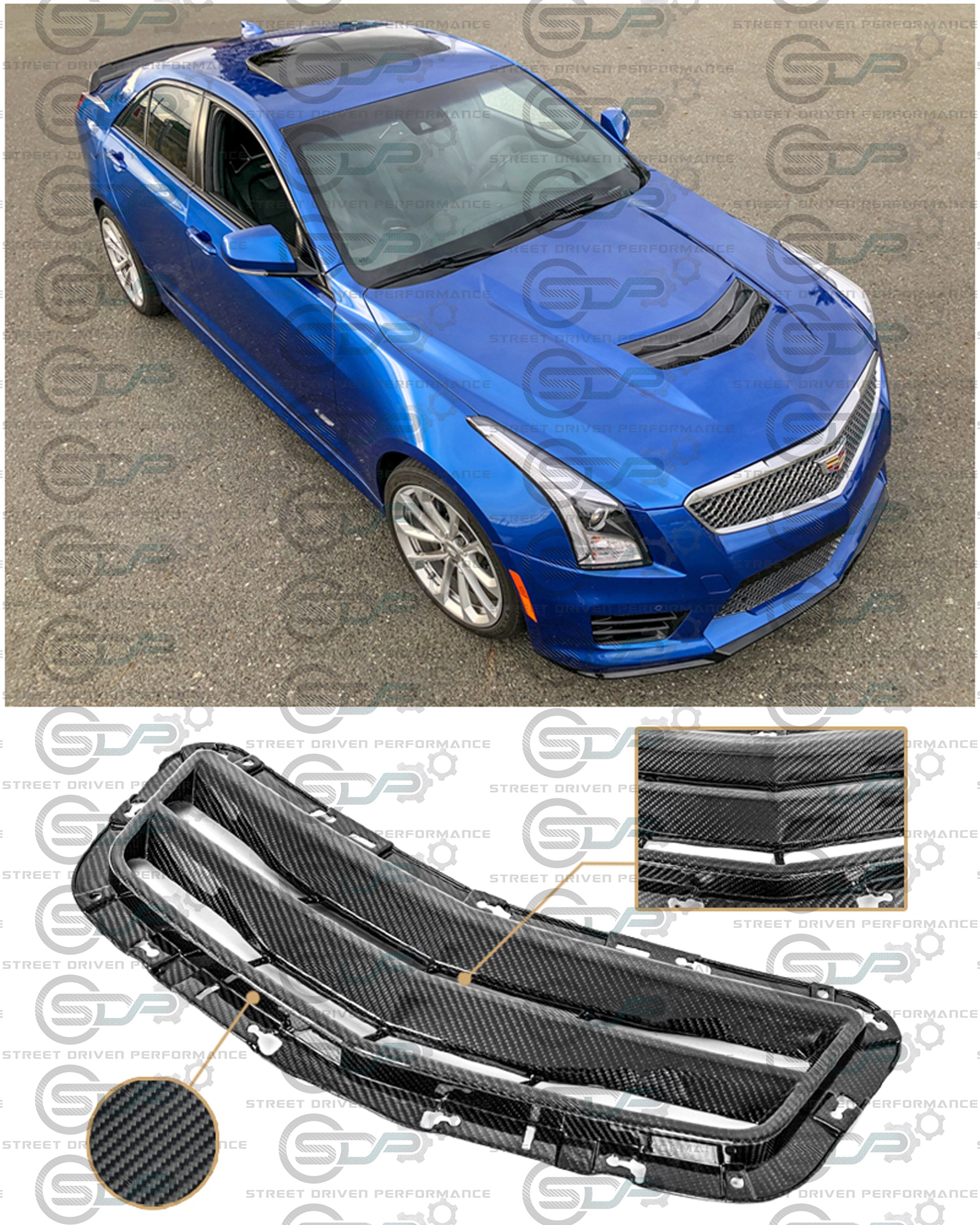 2016-2019 Cadillac ATS-V - Carbon Fiber Hood Vent