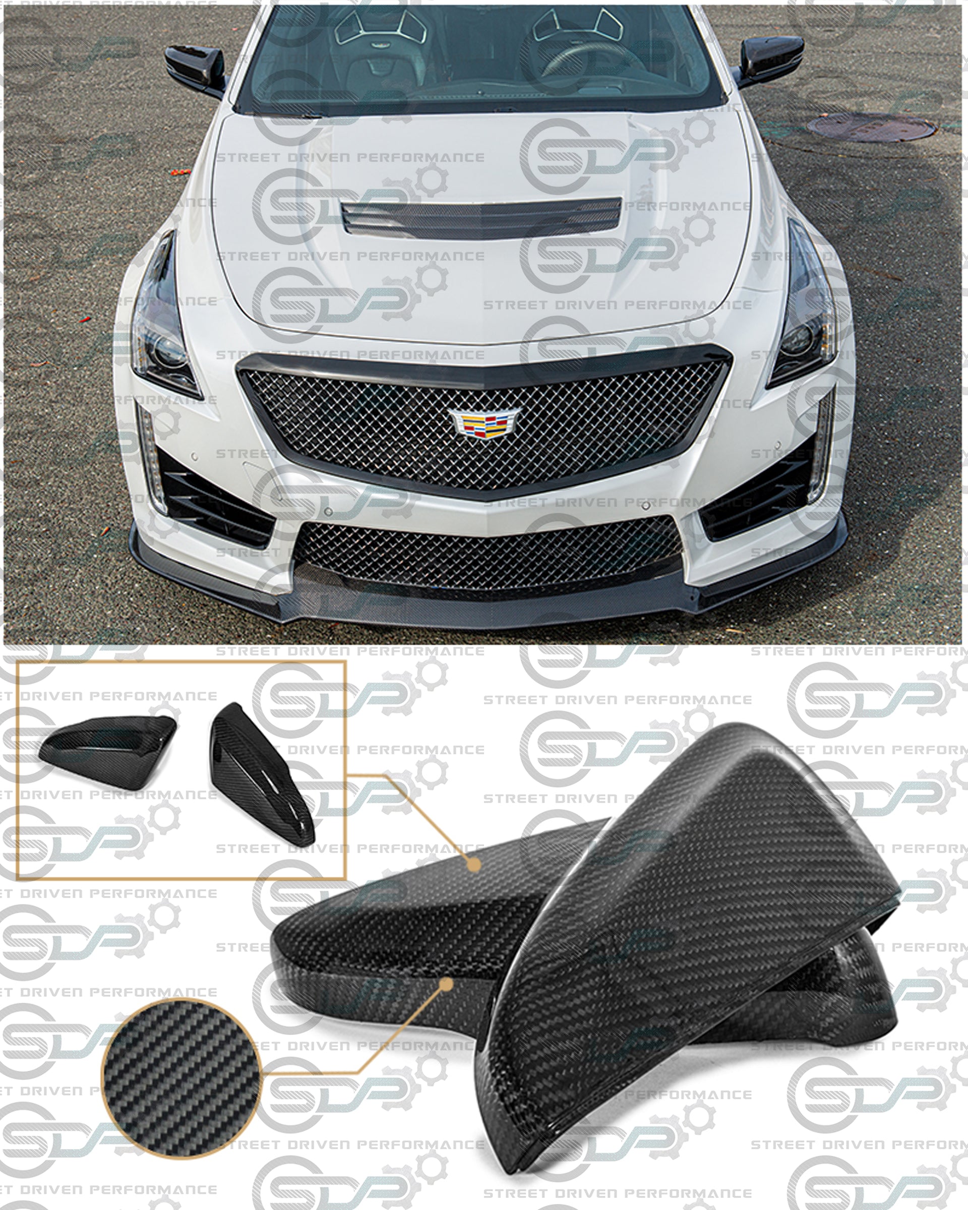 2016-2019 Cadillac ATS-V Coupe | Carbon Fiber Side Mirror Cap Replacement