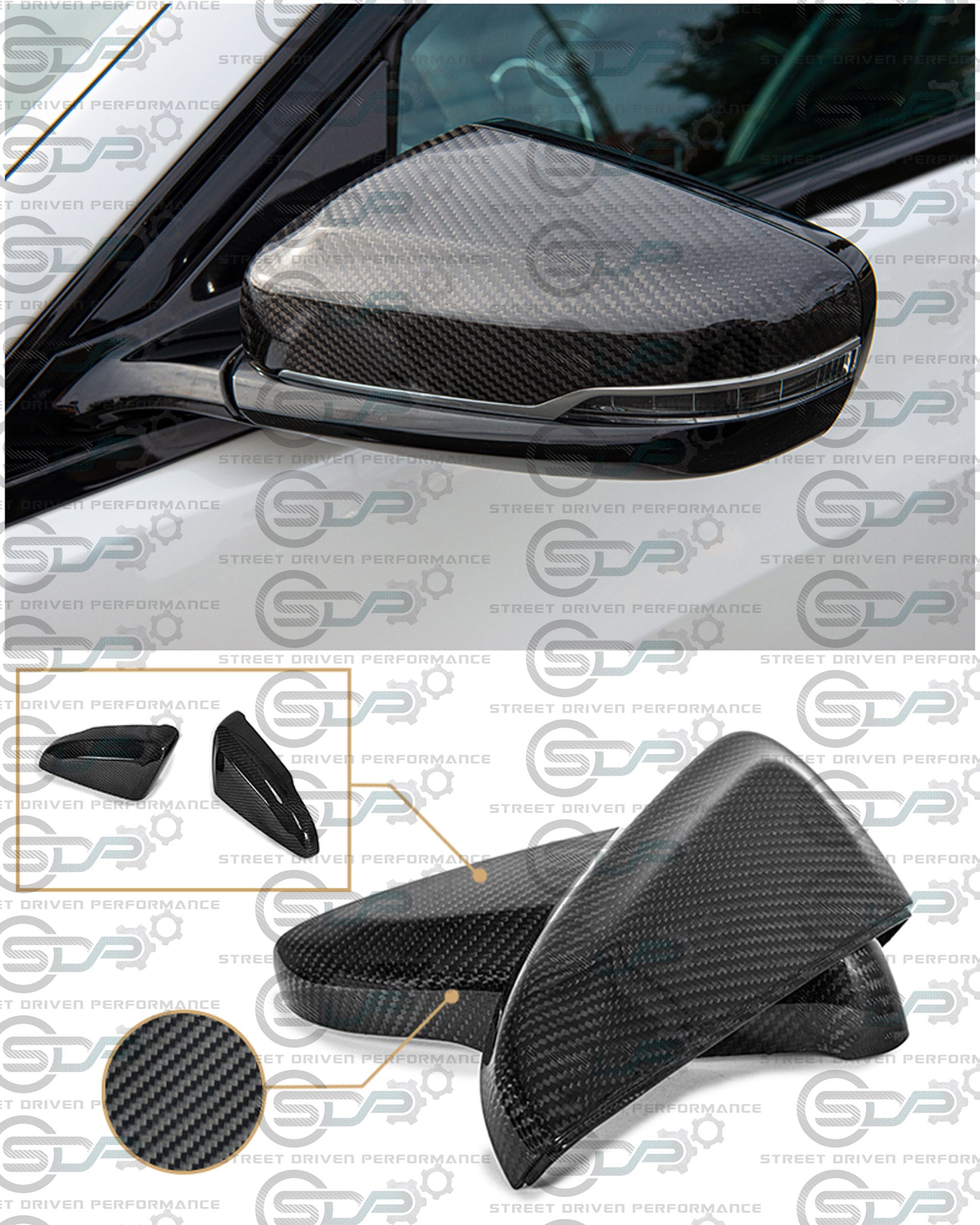 2016-2022 Cadillac CT6 - Carbon Fiber Mirror Covers