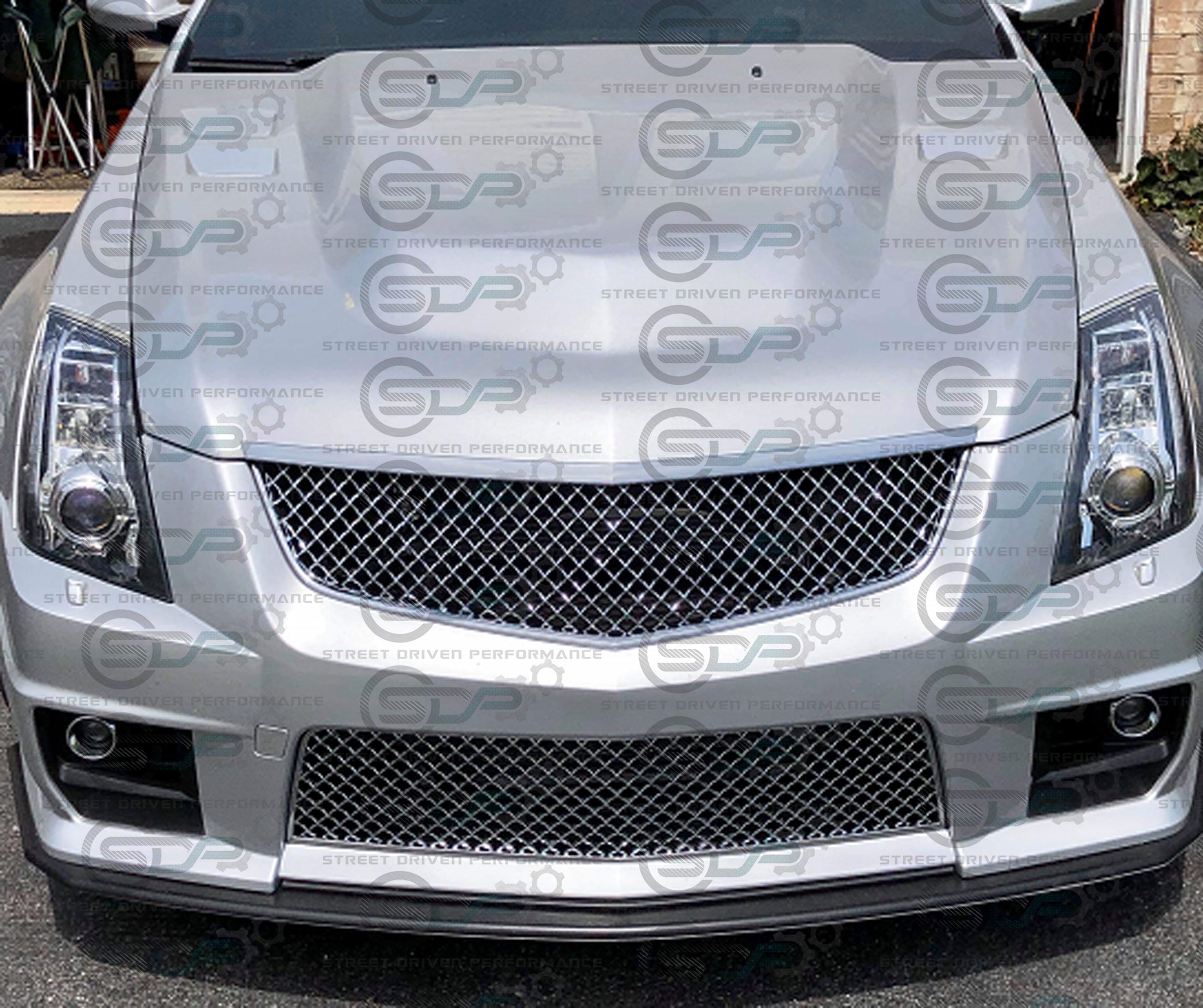 2009-2015 Cadillac CTS-V V2 - Chrome front grilles set (blank no emblem)