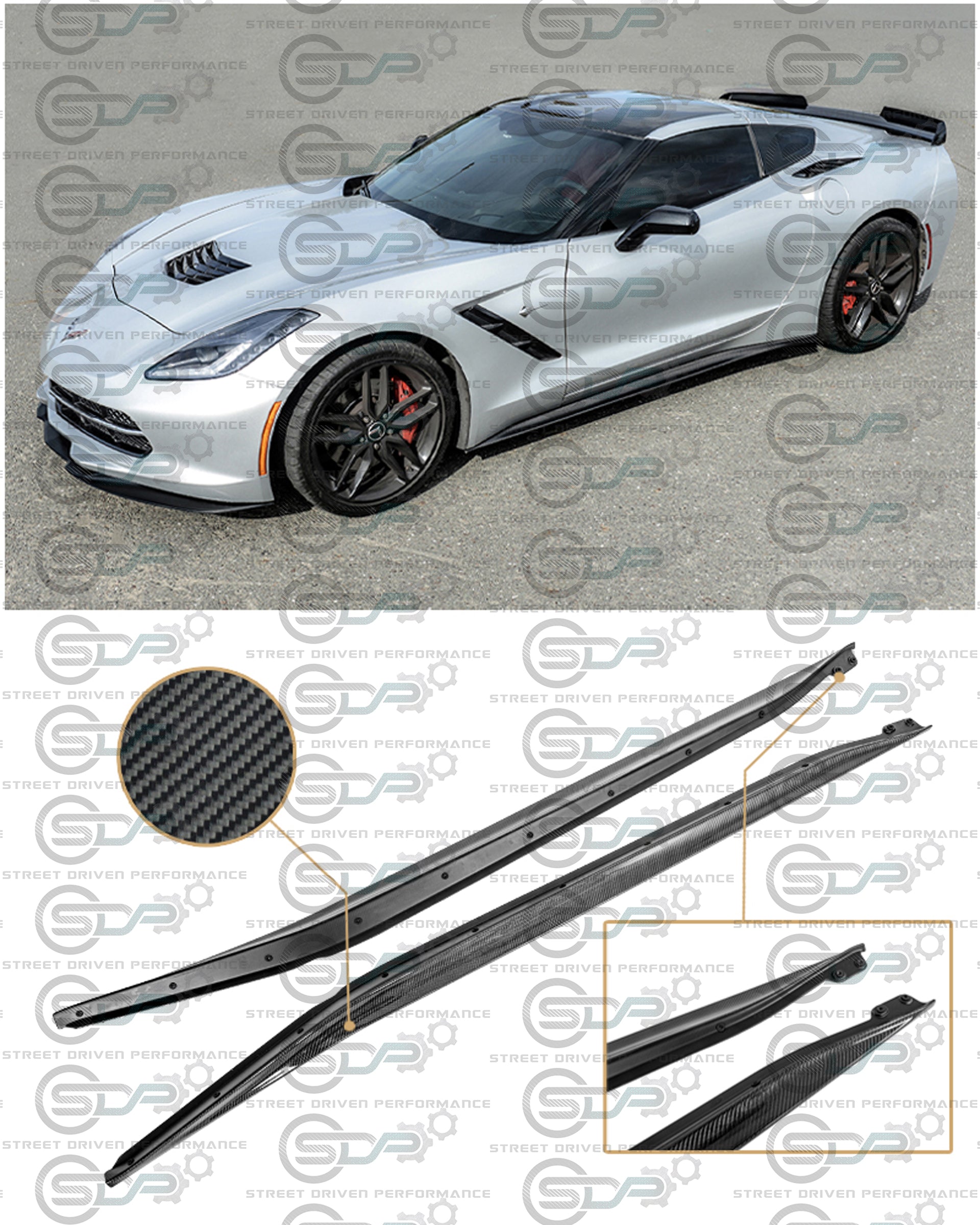 2014-2019 C7 Corvette - Carbon Fiber Performance Side Skirts / Rocker Panels / Ground Effects