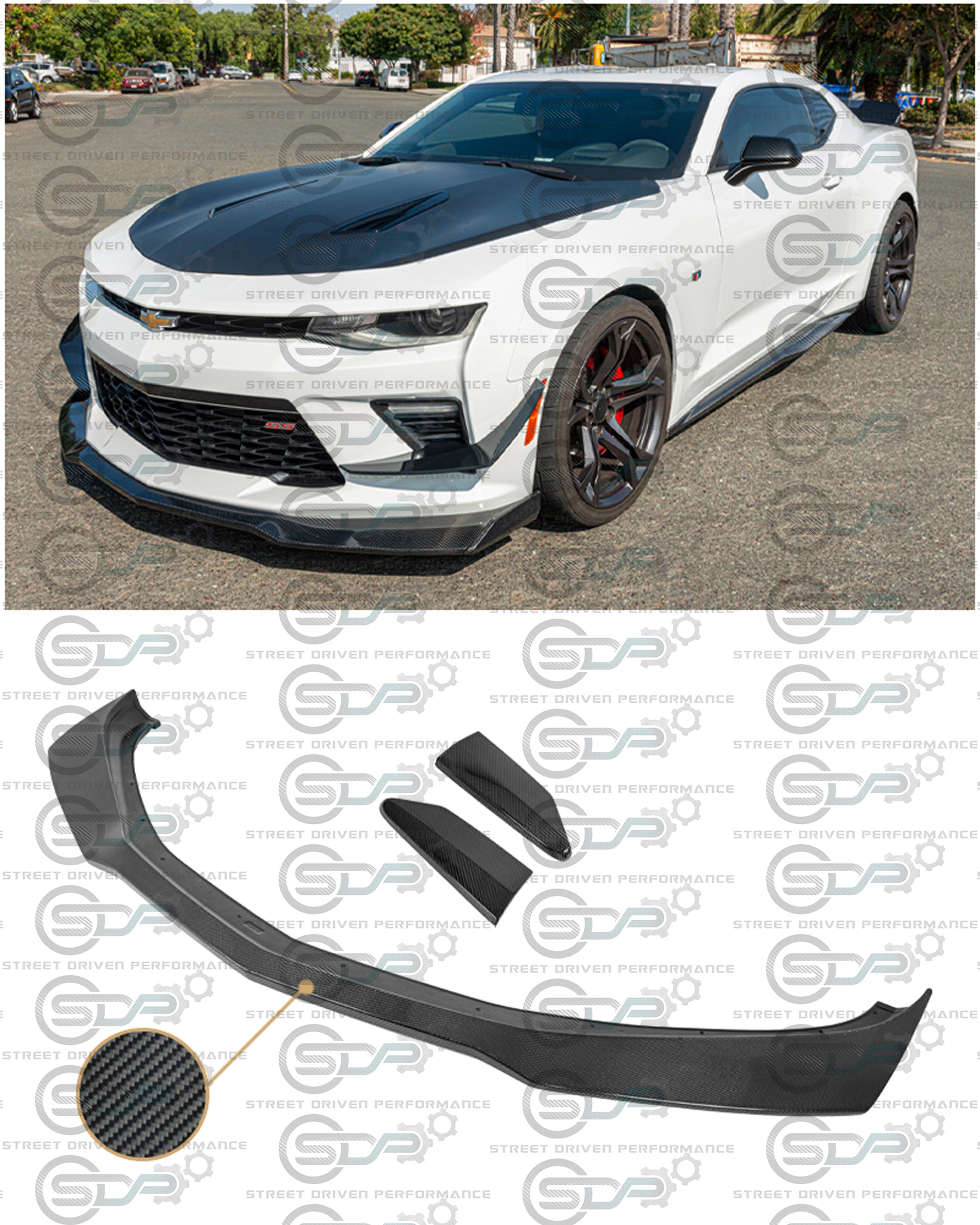 2016-2018 6th Gen Camaro - "ZL1 - 1LE Track Package" Carbon Fiber Front Splitter / Lip Ground Effects - for all SS models