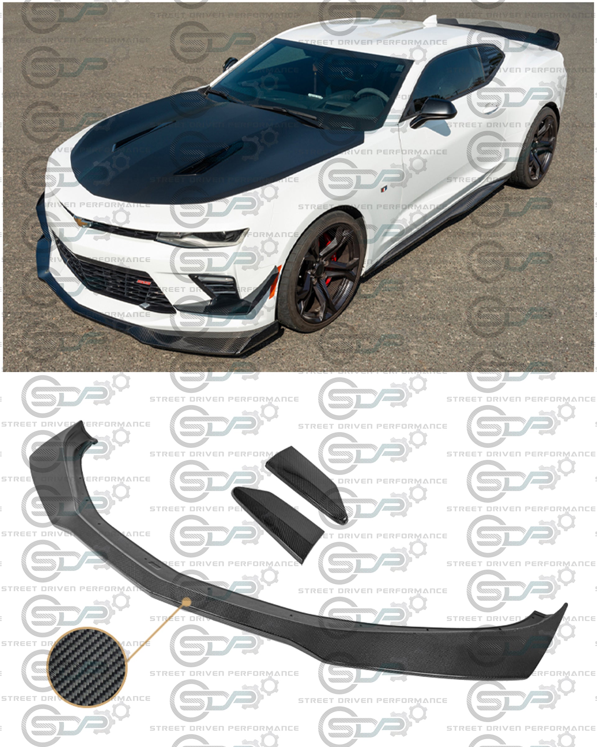2016-2018 6th Gen Camaro - "ZL1 - 1LE Track Package" Carbon Fiber Front Splitter / Lip Ground Effects - for all SS models