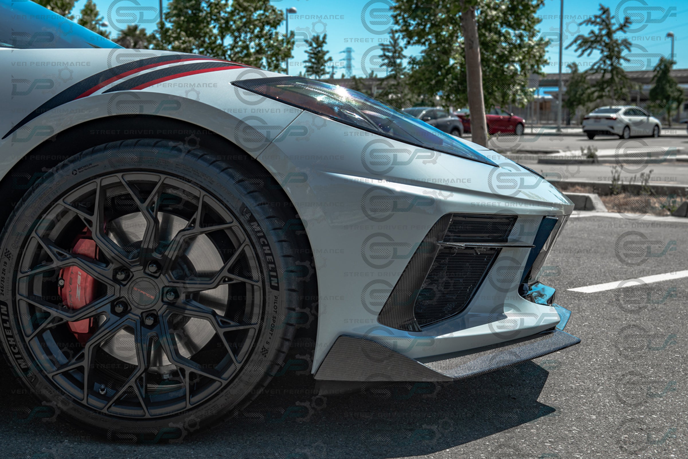 2020+ C8 Corvette Stingray & Z51 |"5VM Style" 2-Piece Splitter / Lip Ground Effects