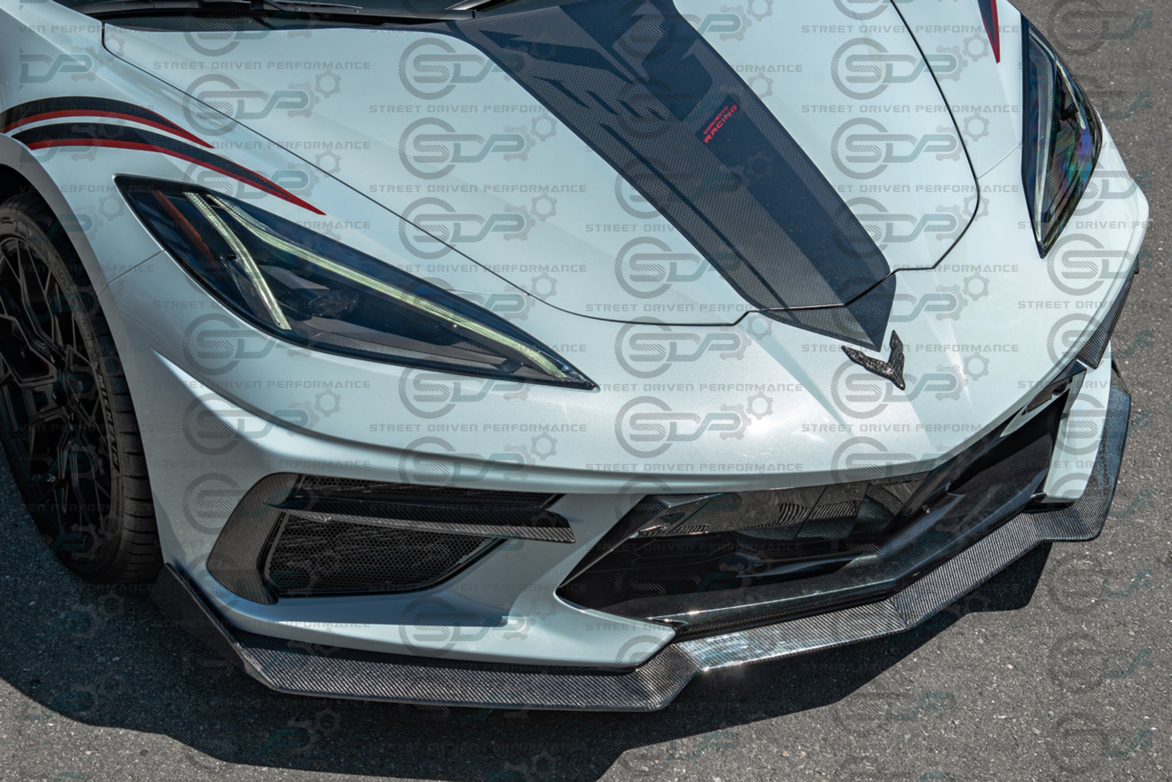 2020+ C8 Corvette Stingray & Z51 |"5VM Style" 2-Piece Splitter / Lip Ground Effects