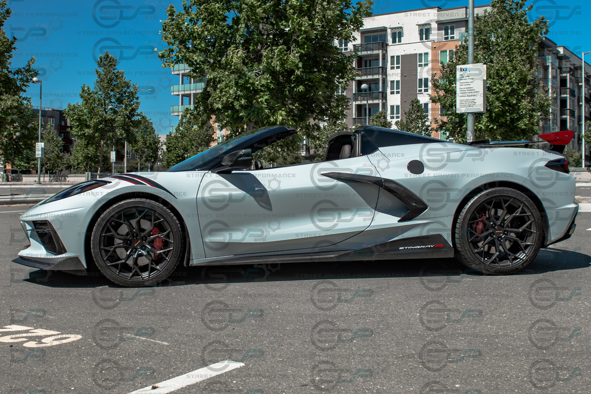 2020+ C8 Corvette Stingray & Z51 |"5VM Style" 2-Piece Splitter / Lip Ground Effects