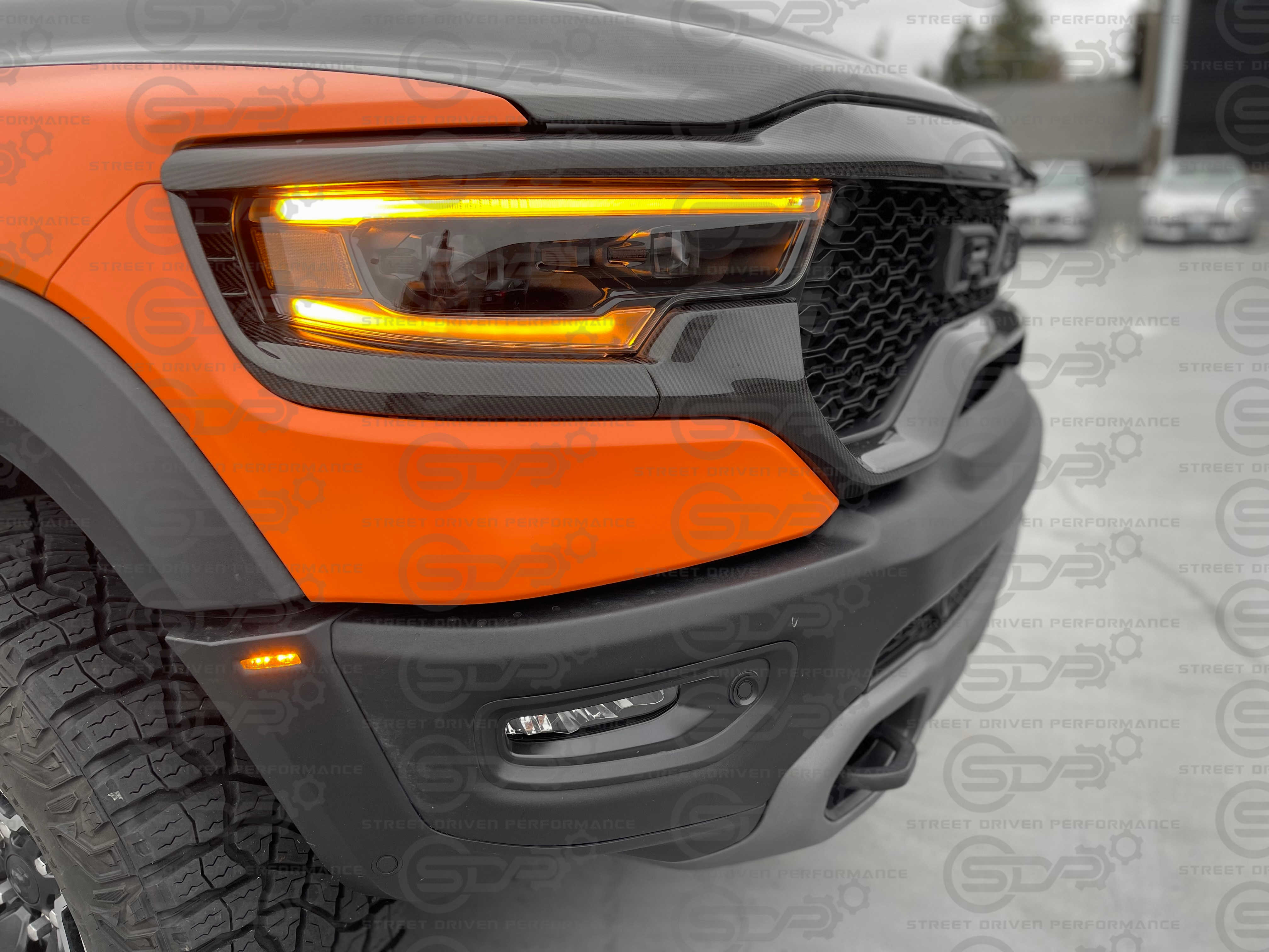 2021-2022 RAM TRX CARBON FIBER Upper Front Grille Trim Appliqué
