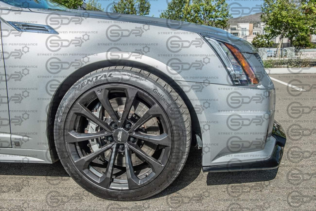 2009-2015 Cadillac CTS-V V2 - Gloss Black "V3 style" front lip splitter ground effects