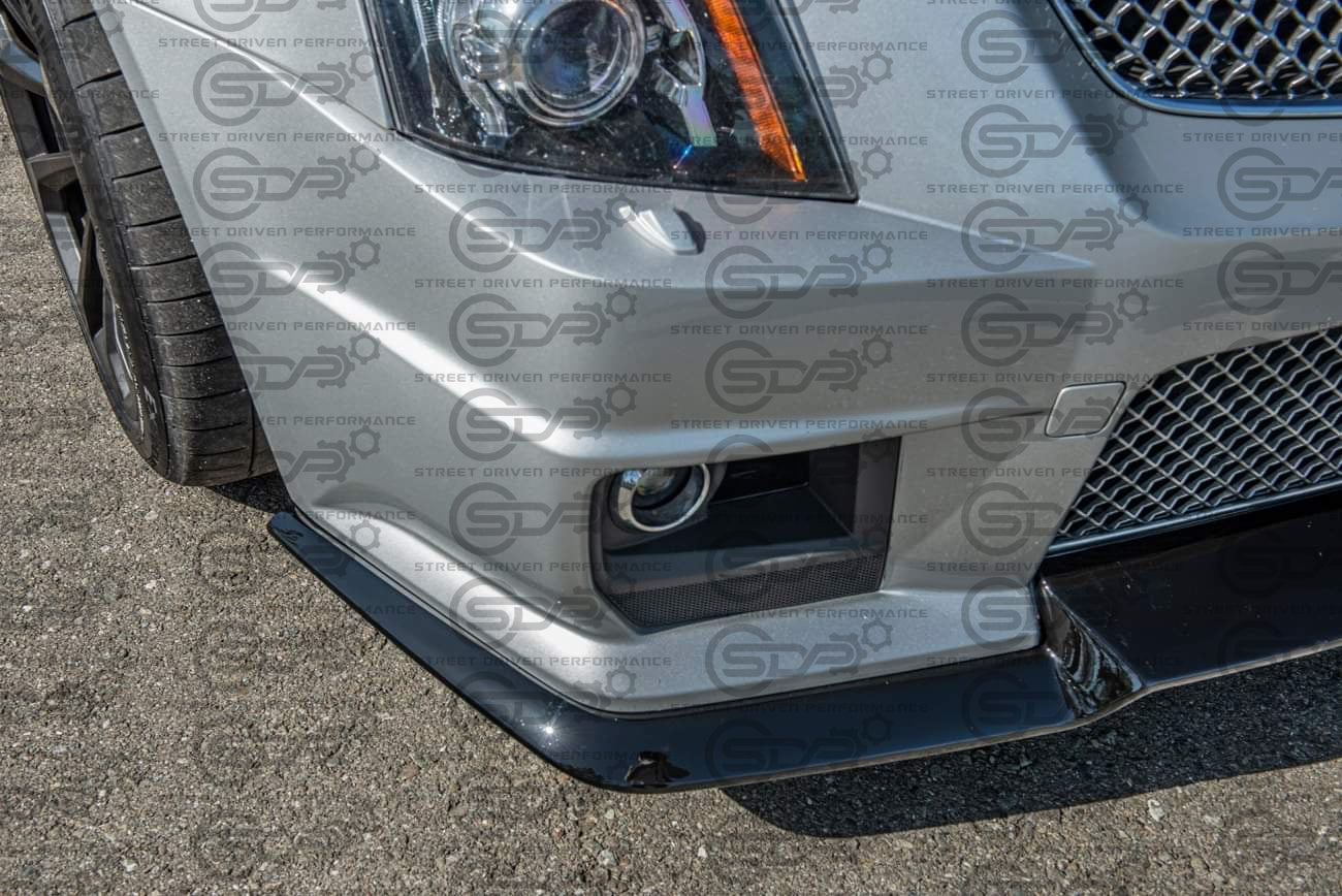 2009-2015 Cadillac CTS-V V2 - Gloss Black "V3 style" front lip splitter ground effects