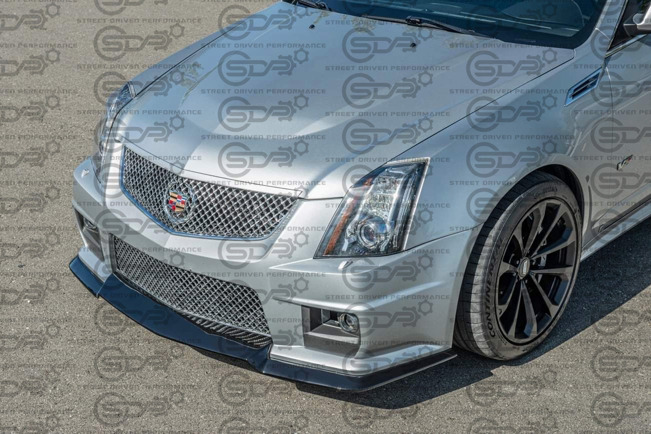 2009-2015 Cadillac CTS-V V2 - Gloss Black "V3 style" front lip splitter ground effects