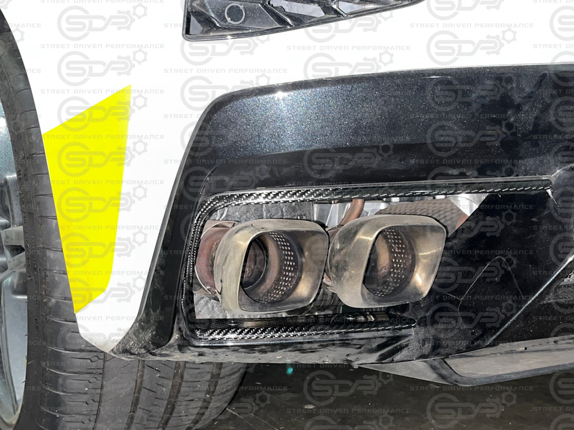 2020+ Corvette C8 GM Factory CARBON FIBER Rear Diffuser Exhaust Bezel Pair