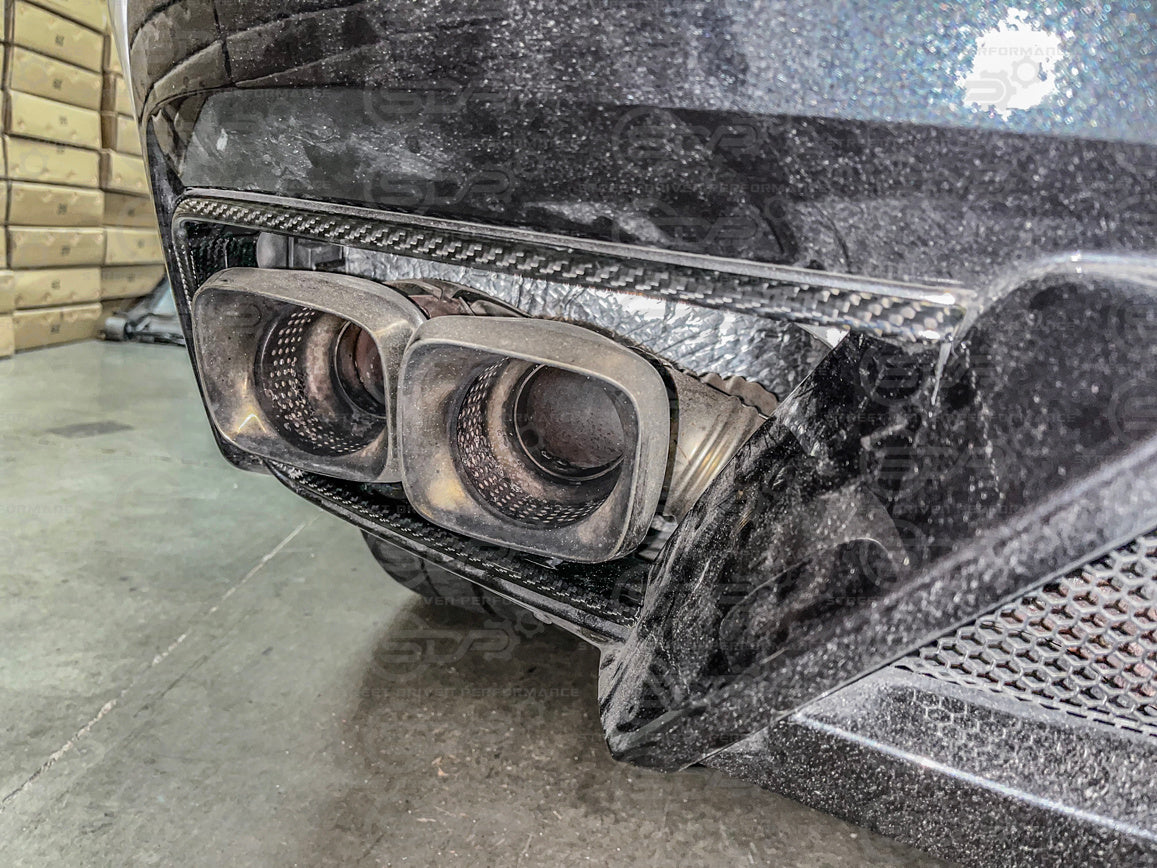 2020+ Corvette C8 GM Factory CARBON FIBER Rear Diffuser Exhaust Bezel Pair