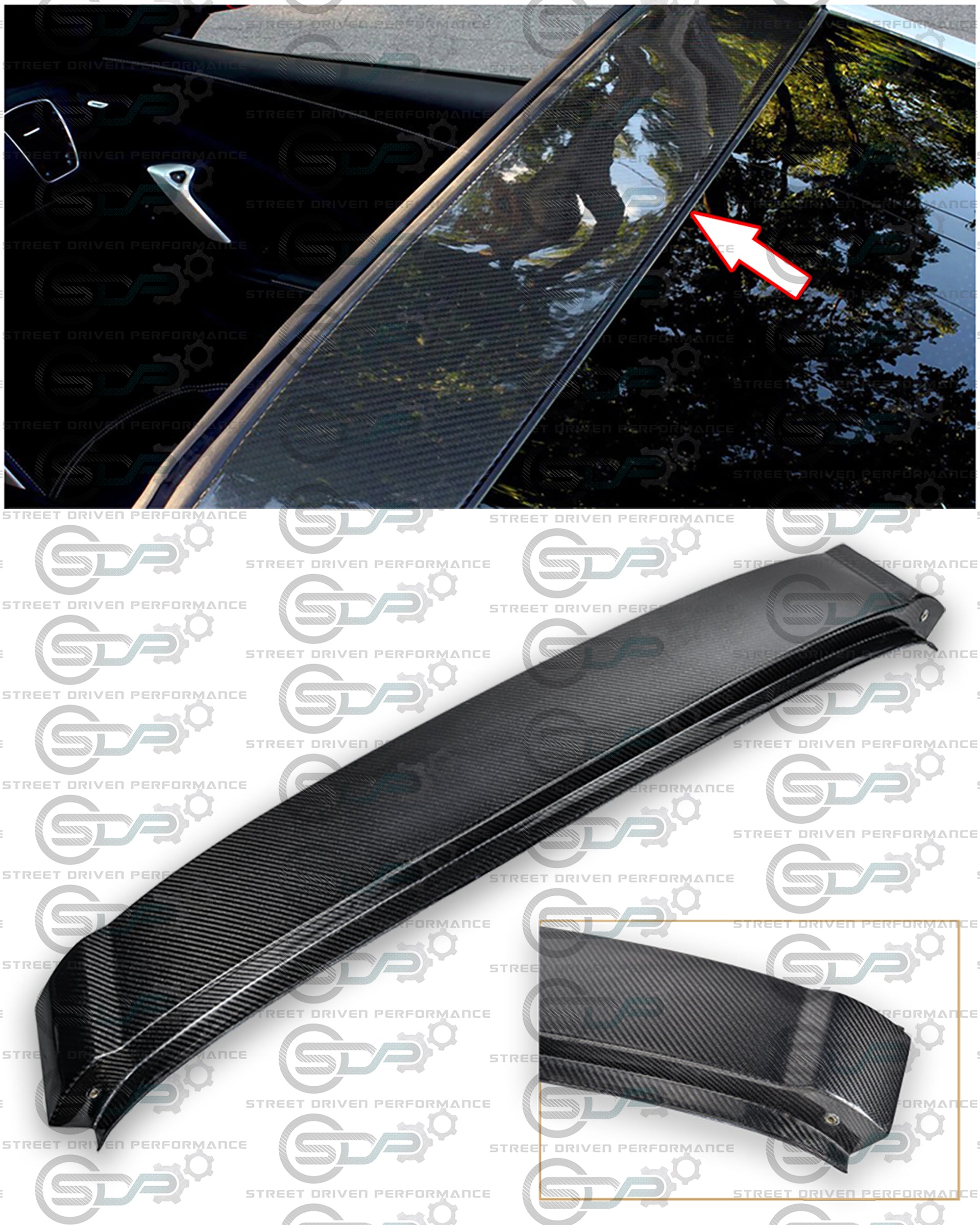 2014-2019 C7 Corvette Coupe - Carbon Fiber Roof Halo Cover / Targa Bar