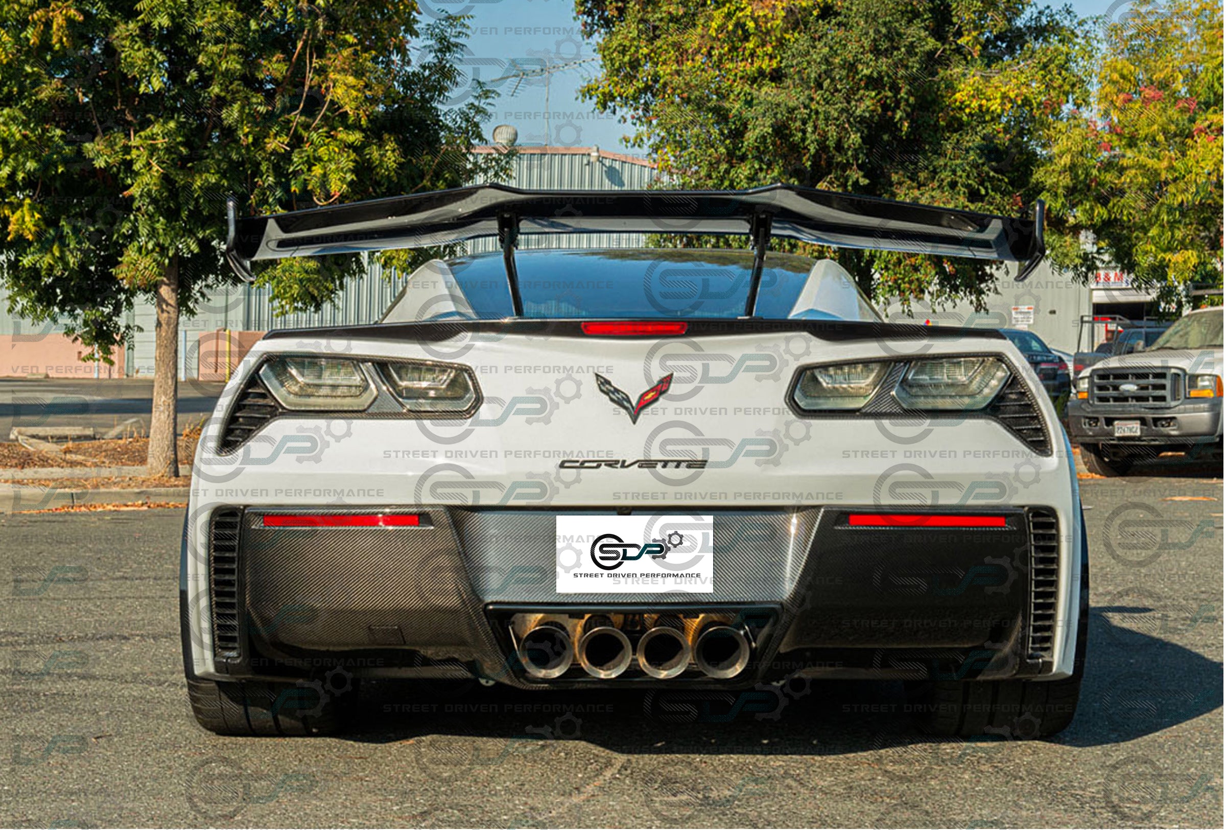 2014-2019 C7 Corvette - Carbon Fiber Rear Bumper Diffuser - Complete