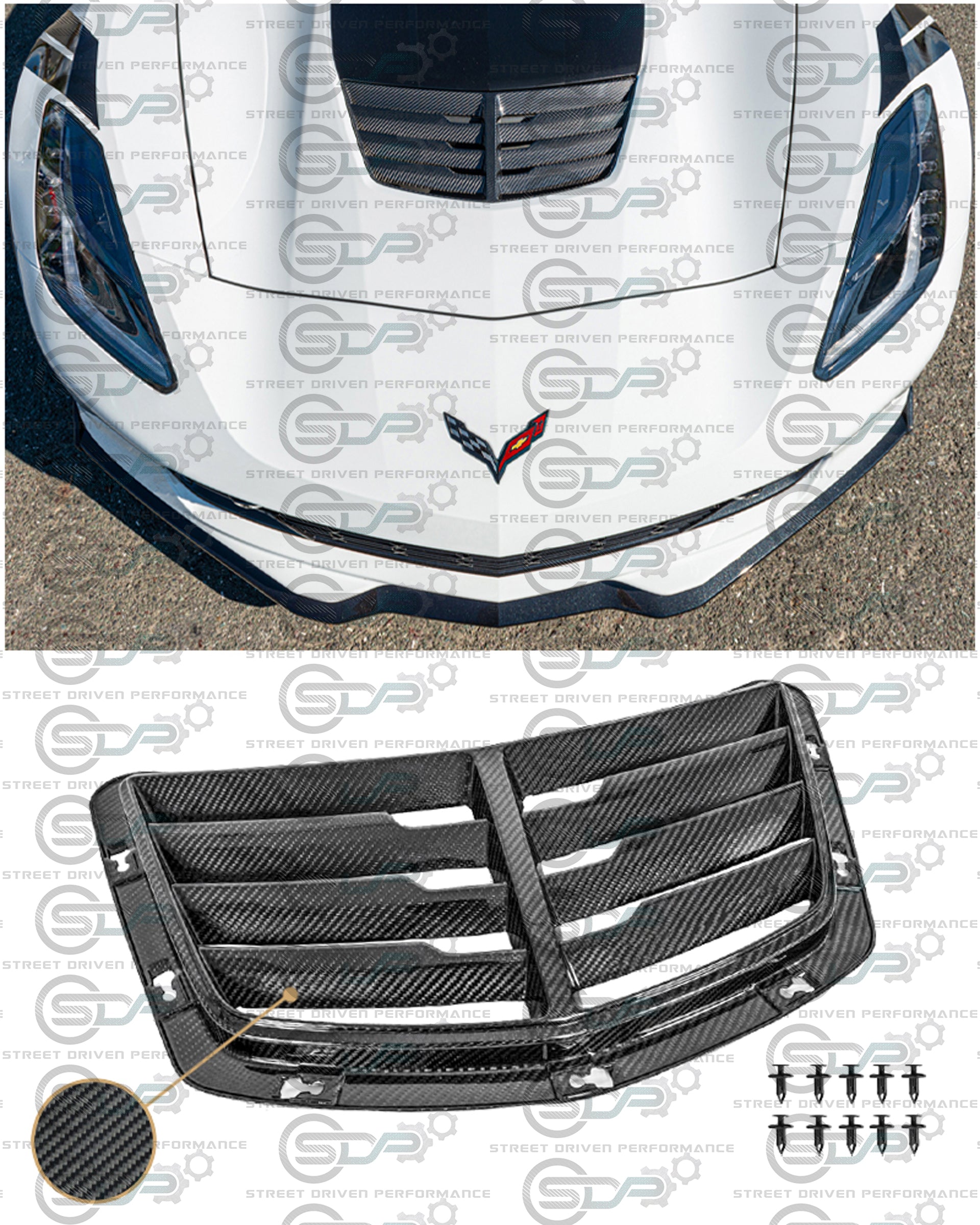 2014-2019 C7 Corvette Z06 | Z06 Factory Style Carbon Fiber Hood Vent Replacement