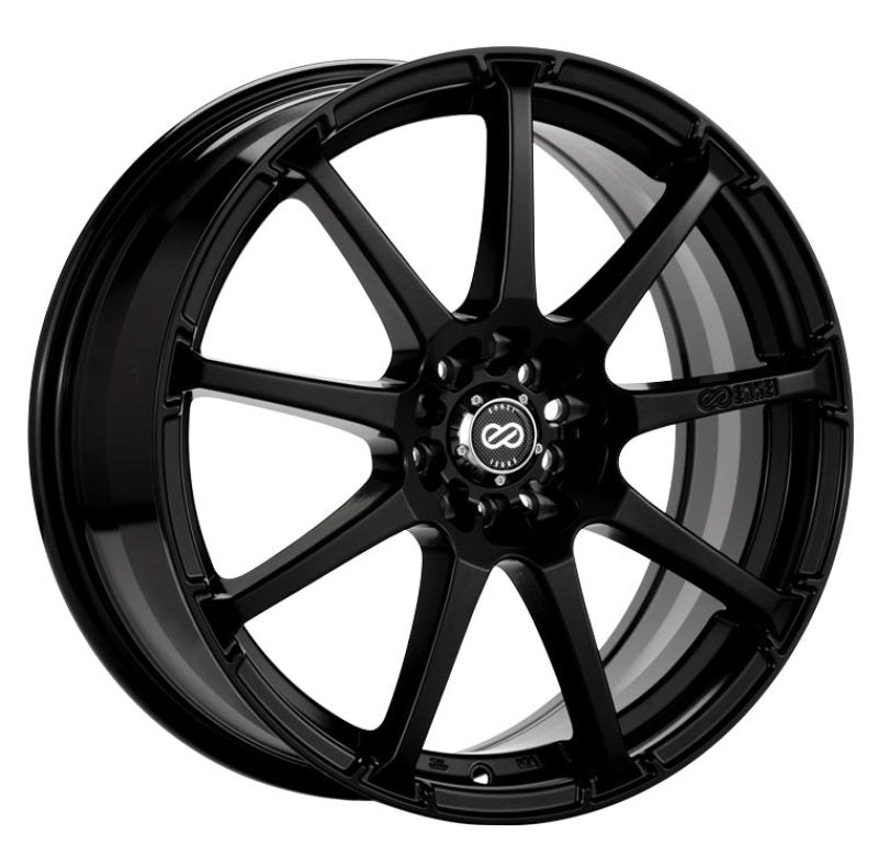 Enkei EDR9 matte black 16x7 cast wheel with 4x100/114.3 bolt pattern, 38mm offset, and 72.6mm bore diameter.