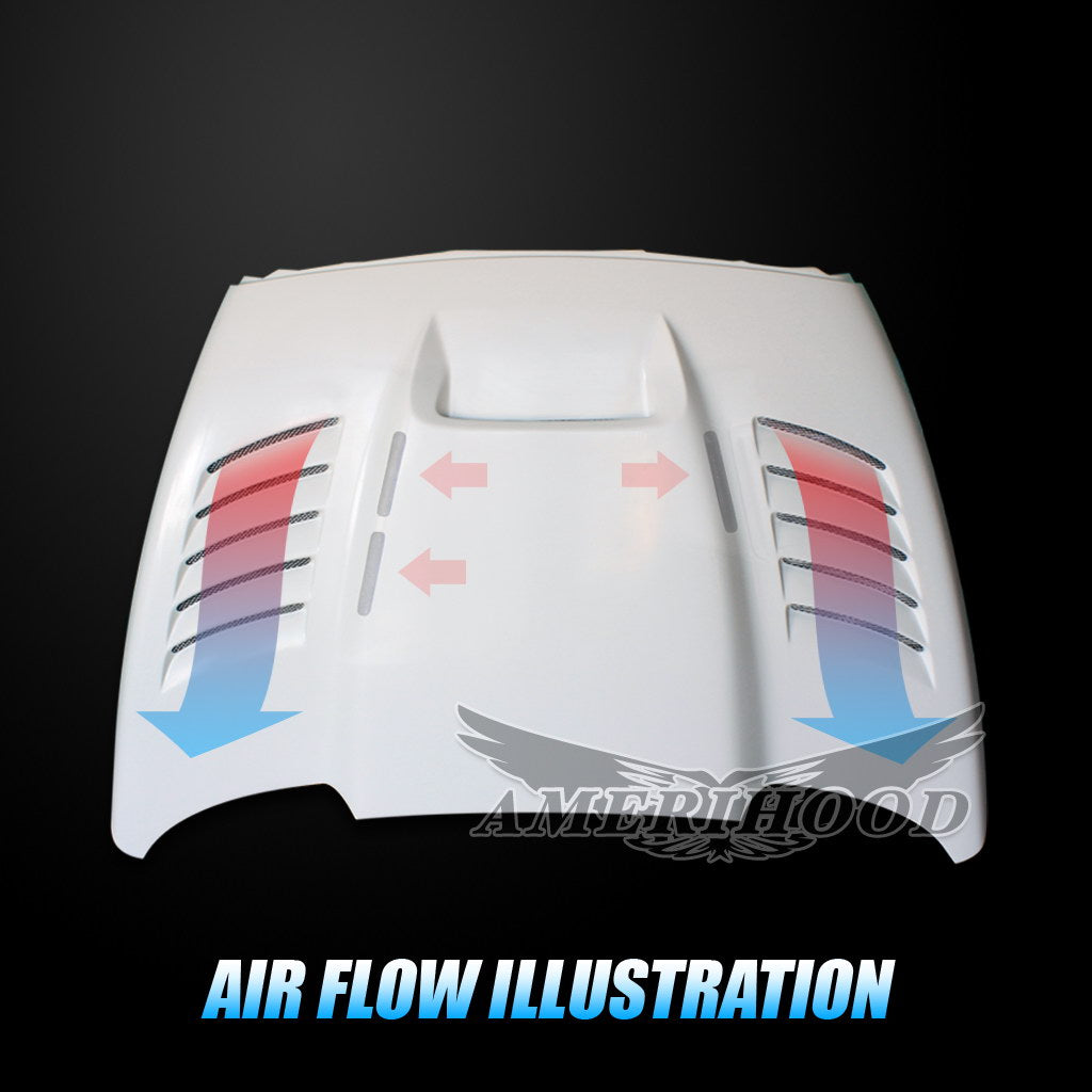Dodge Ram 2500 2003-2009 Type-SSK Style Functional Heat Extractor Vented Hood