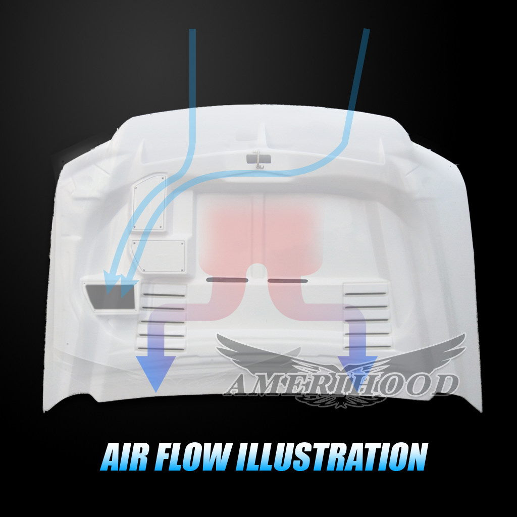 Ford F-350 1999-2003 Super Duty 7.3L Diesel Type-E Style Functional Ram Air Cooling Hood