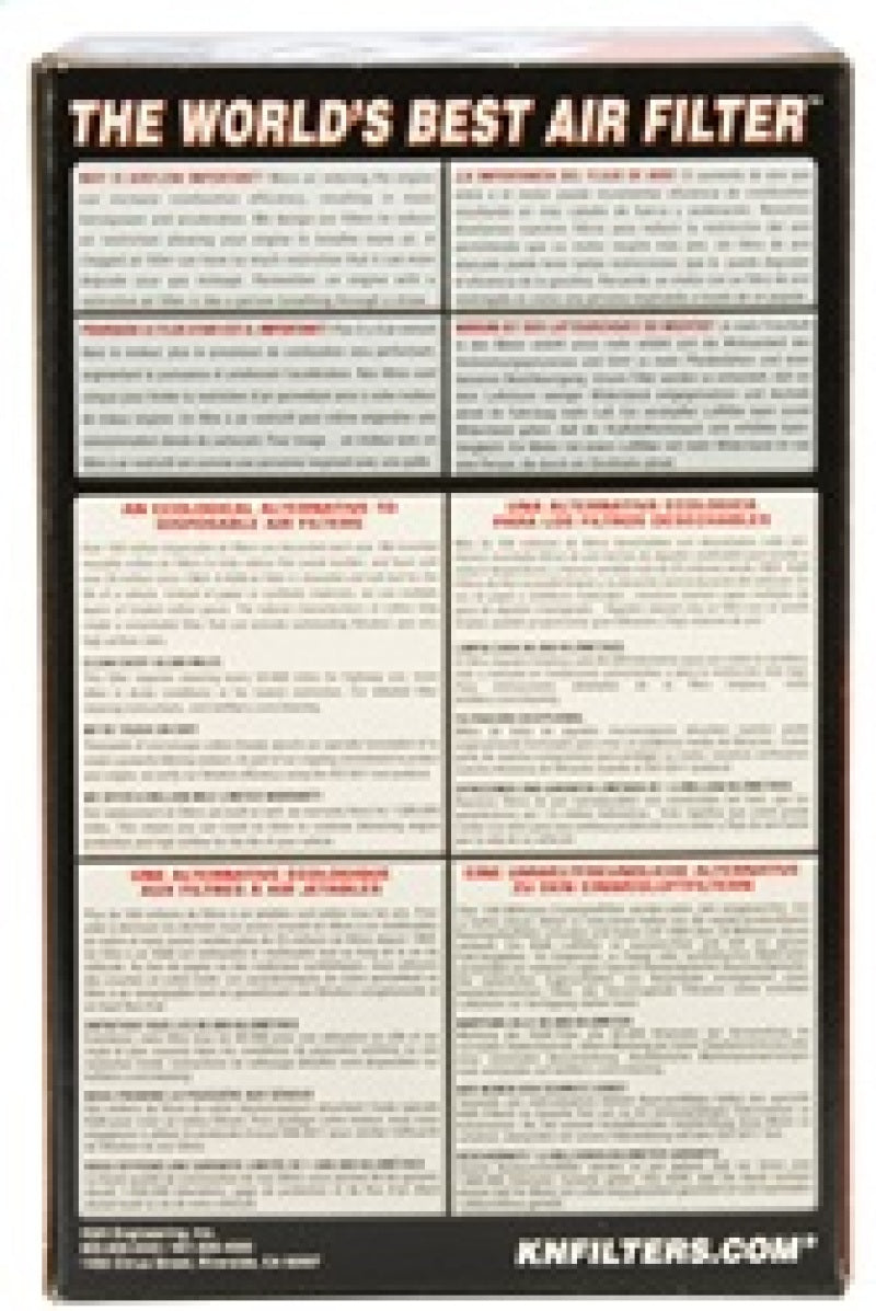 K&N Engineering universal rubber air filter with 10-degree flange, 4-inch OD, 2.75-inch flange ID, and 7-inch height.