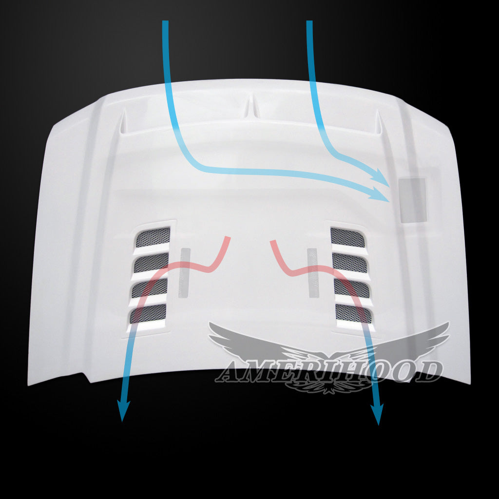 GMC Sierra 1500 Classic Old Body Style Type-E Style Functional Ram Air Hood