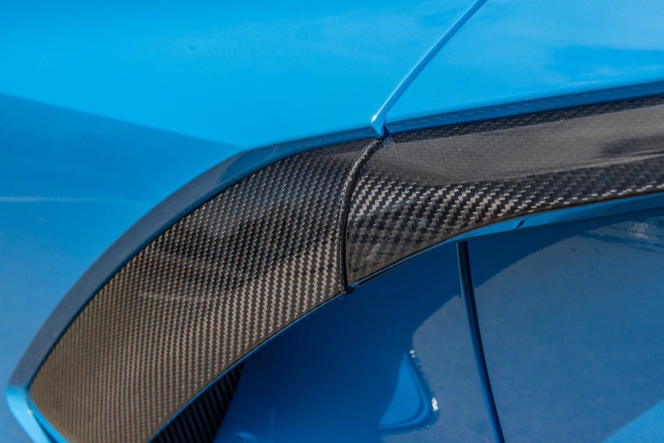 2020+ Corvette C8 Stingray & Z51 | Factory Style CARBON FIBER Side Fender Vent Scoop Door Handle Trim Accent Garnish Replacement (PAIR)