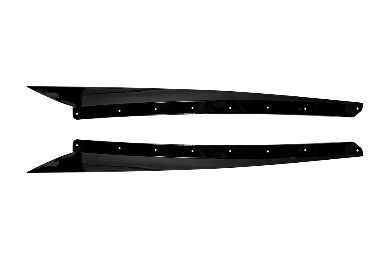2020+ Corvette C8 SDP Z51 GLOSSY BLACK *ADD-ON* Side Skirts Rocker Panel Pair