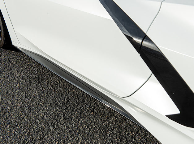 2020+ Corvette C8 SDP Z51 GLOSSY BLACK *ADD-ON* Side Skirts Rocker Panel Pair