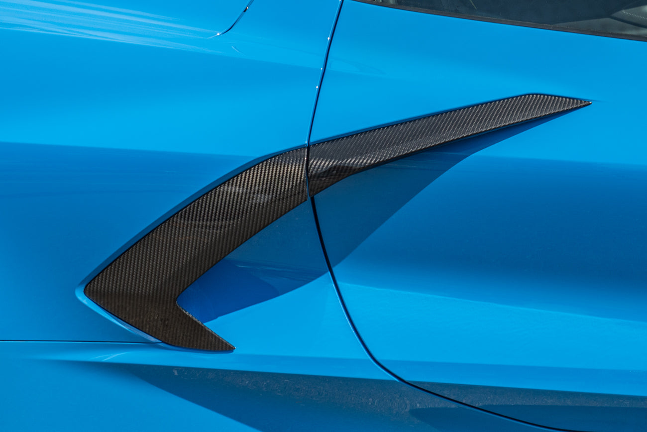 2020+ Corvette C8 CARBON FIBER Replacement Side Fender Vent Door Scoop Pair