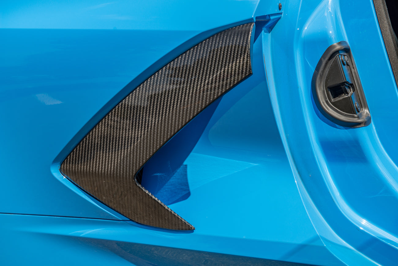 2020+ Corvette C8 CARBON FIBER Replacement Side Fender Vent Door Scoop Pair