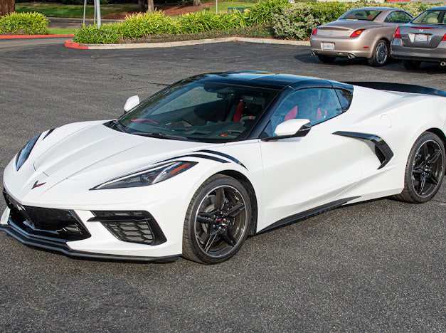 2020+ Corvette C8 SDP Z51 GLOSSY BLACK *ADD-ON* Side Skirts Rocker Panel Pair