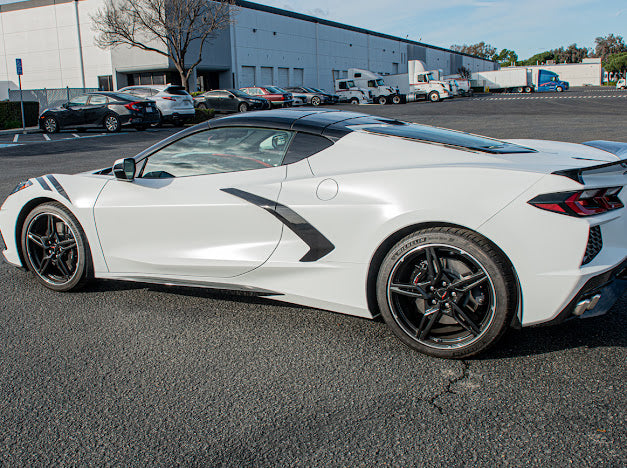2020+ Corvette C8 SDP Z51 GLOSSY BLACK *ADD-ON* Side Skirts Rocker Panel Pair