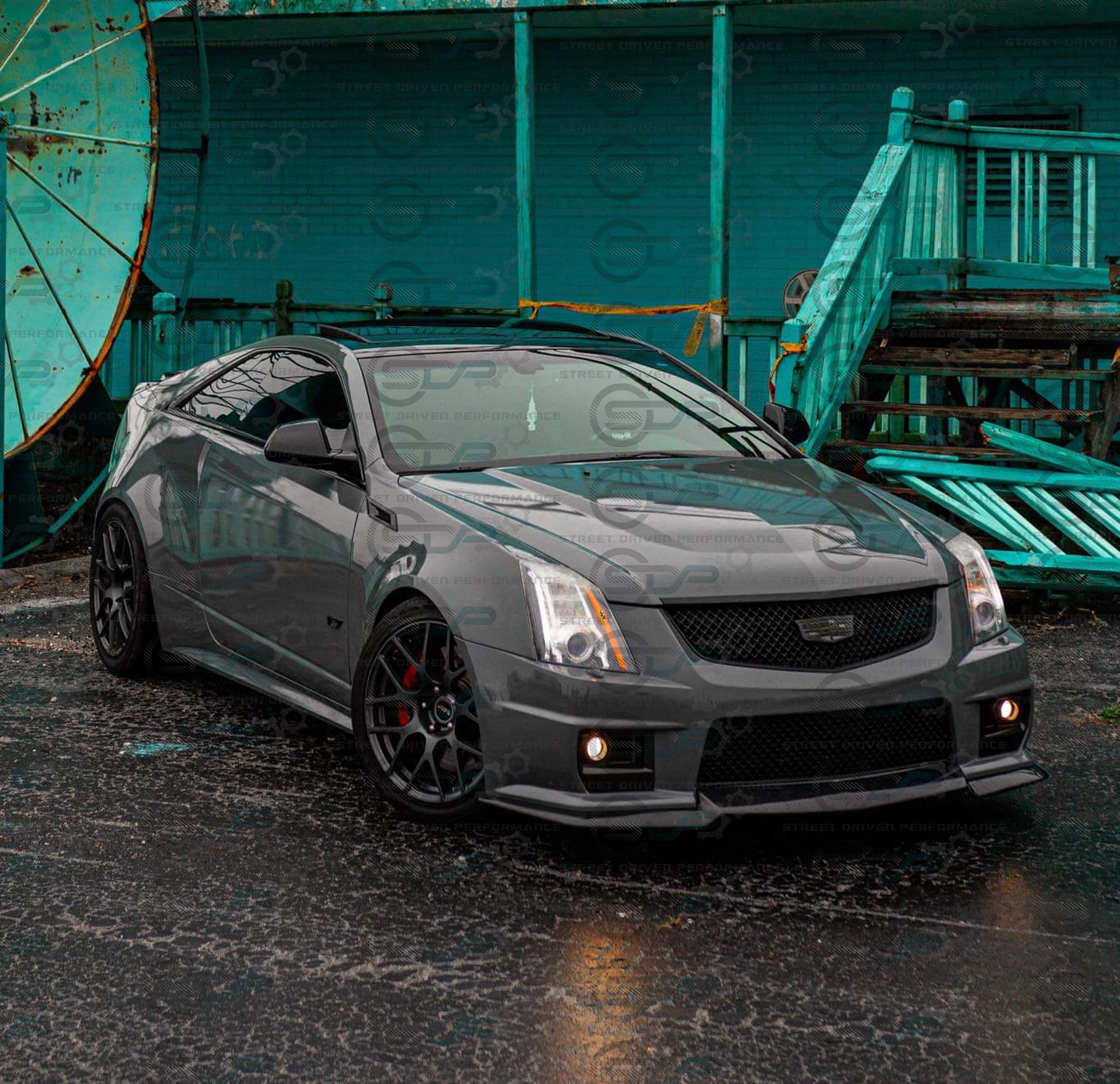 2009-2015 Cadillac CTS-V V2 - Carbon Fiber "V3 style" front lip splitter ground effects
