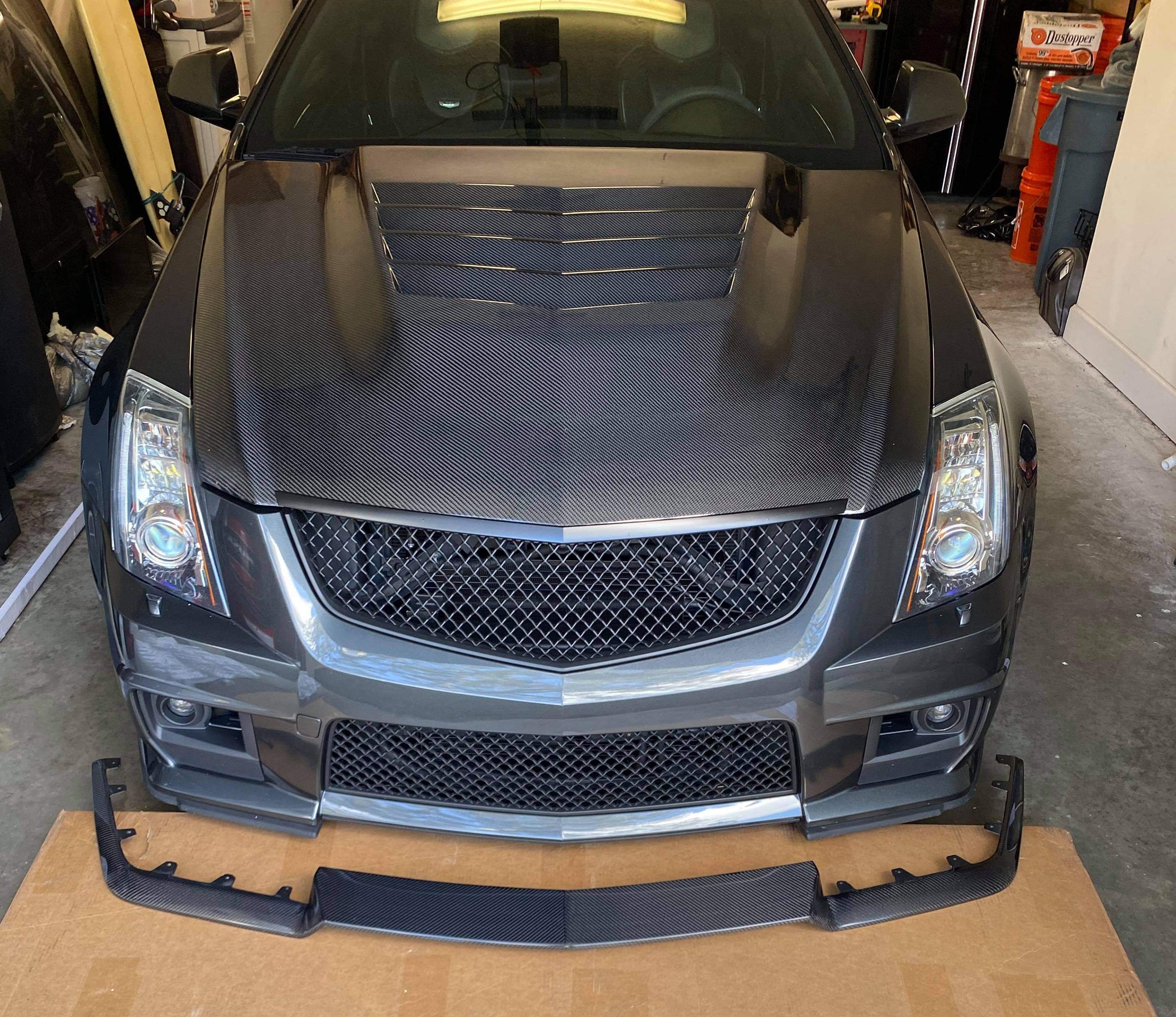 2009-2015 Cadillac CTS-V V2 - Carbon Fiber "V3 style" front lip splitter ground effects