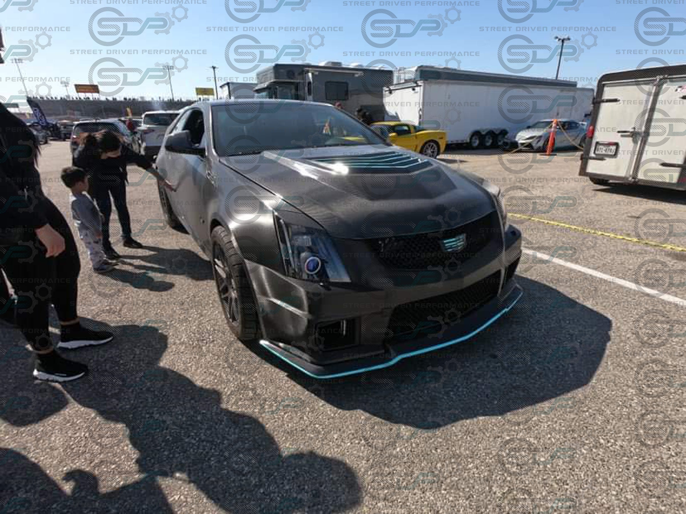 2009-2015 Cadillac CTS-V V2 - Carbon Fiber "V3 style" front lip splitter ground effects