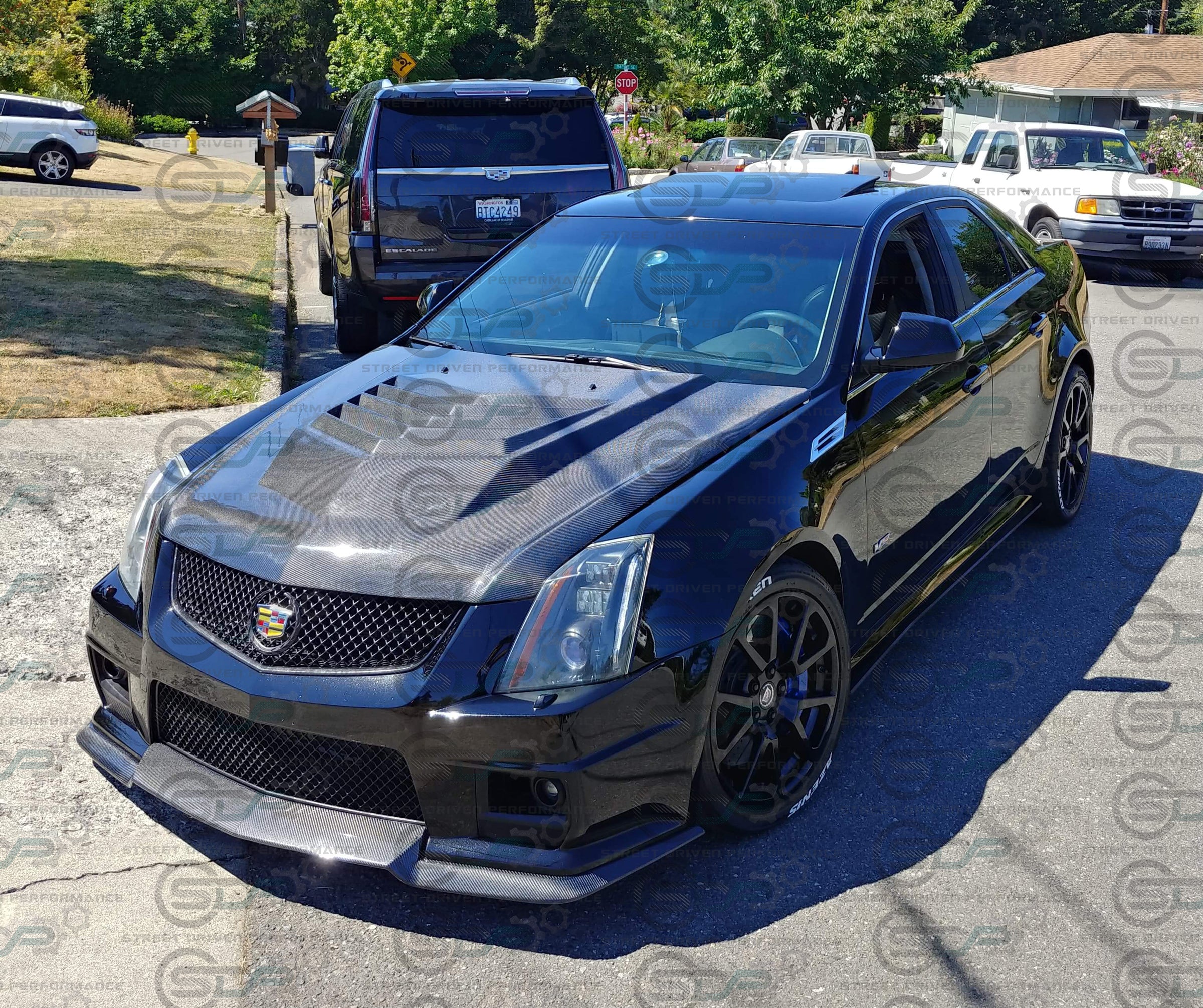2009-2015 Cadillac CTS-V V2 - Carbon Fiber "V3 style" front lip splitter ground effects