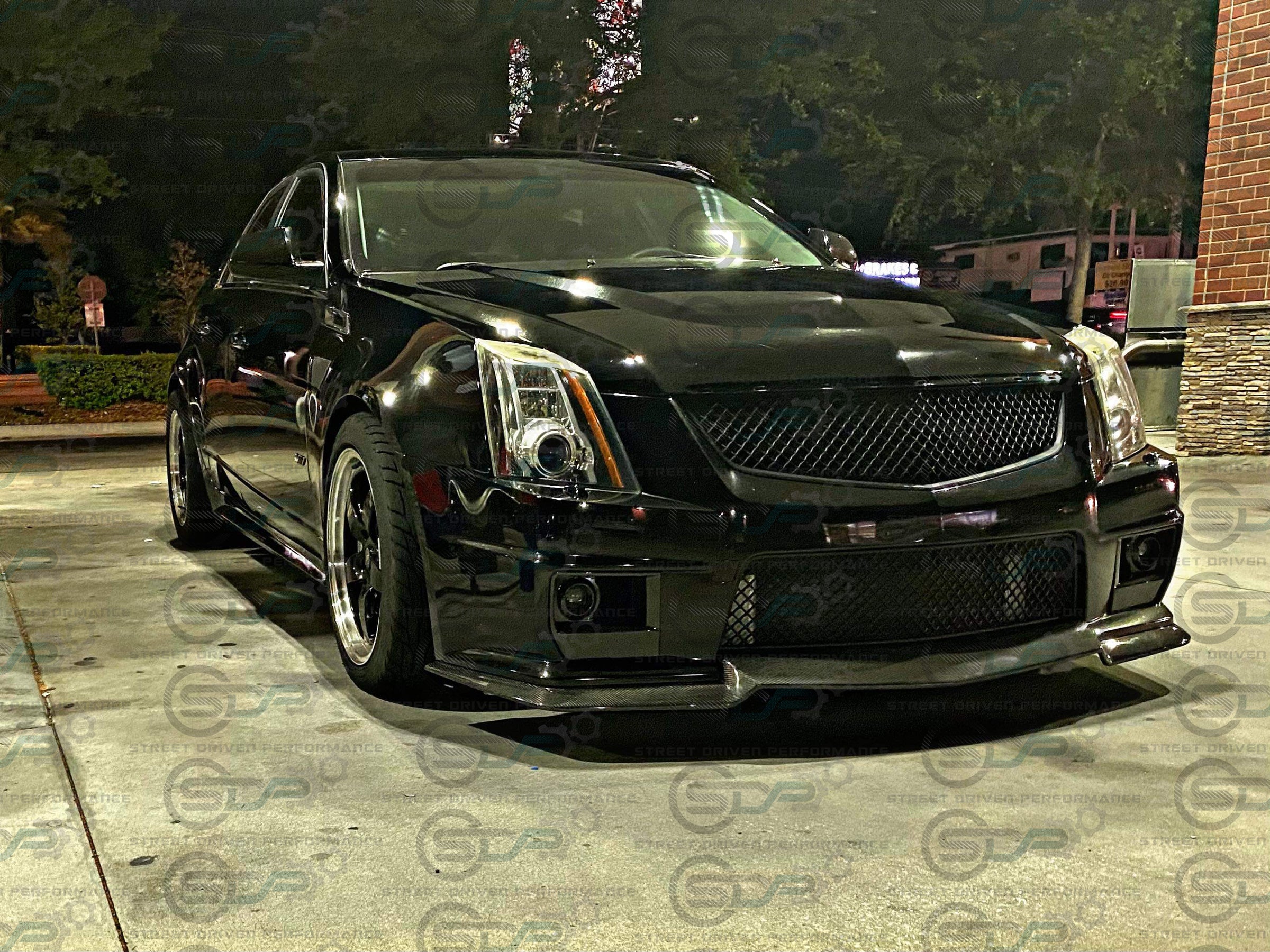 2009-2015 Cadillac CTS-V V2 - Carbon Fiber "V3 style" front lip splitter ground effects