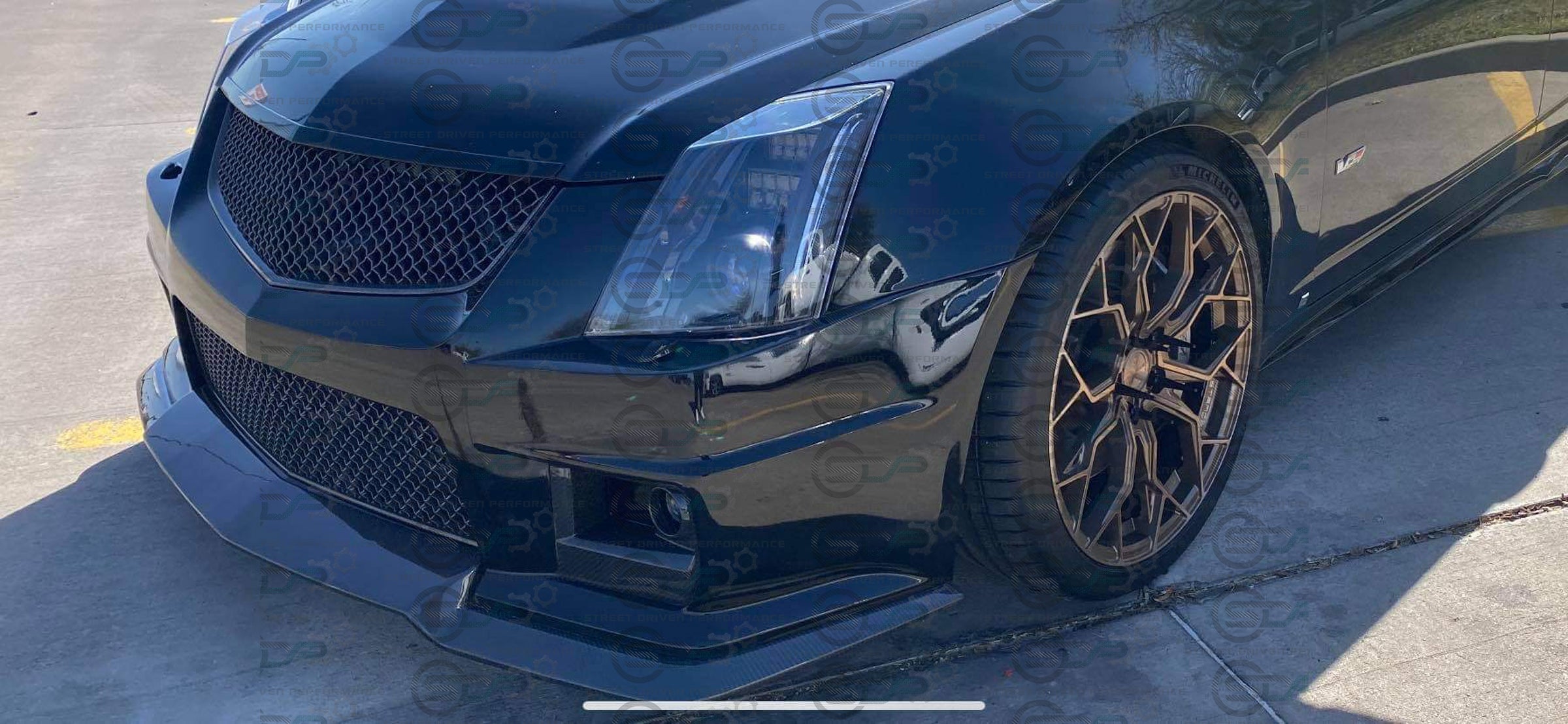 2009-2015 Cadillac CTS-V V2 - Carbon Fiber "V3 style" front lip splitter ground effects