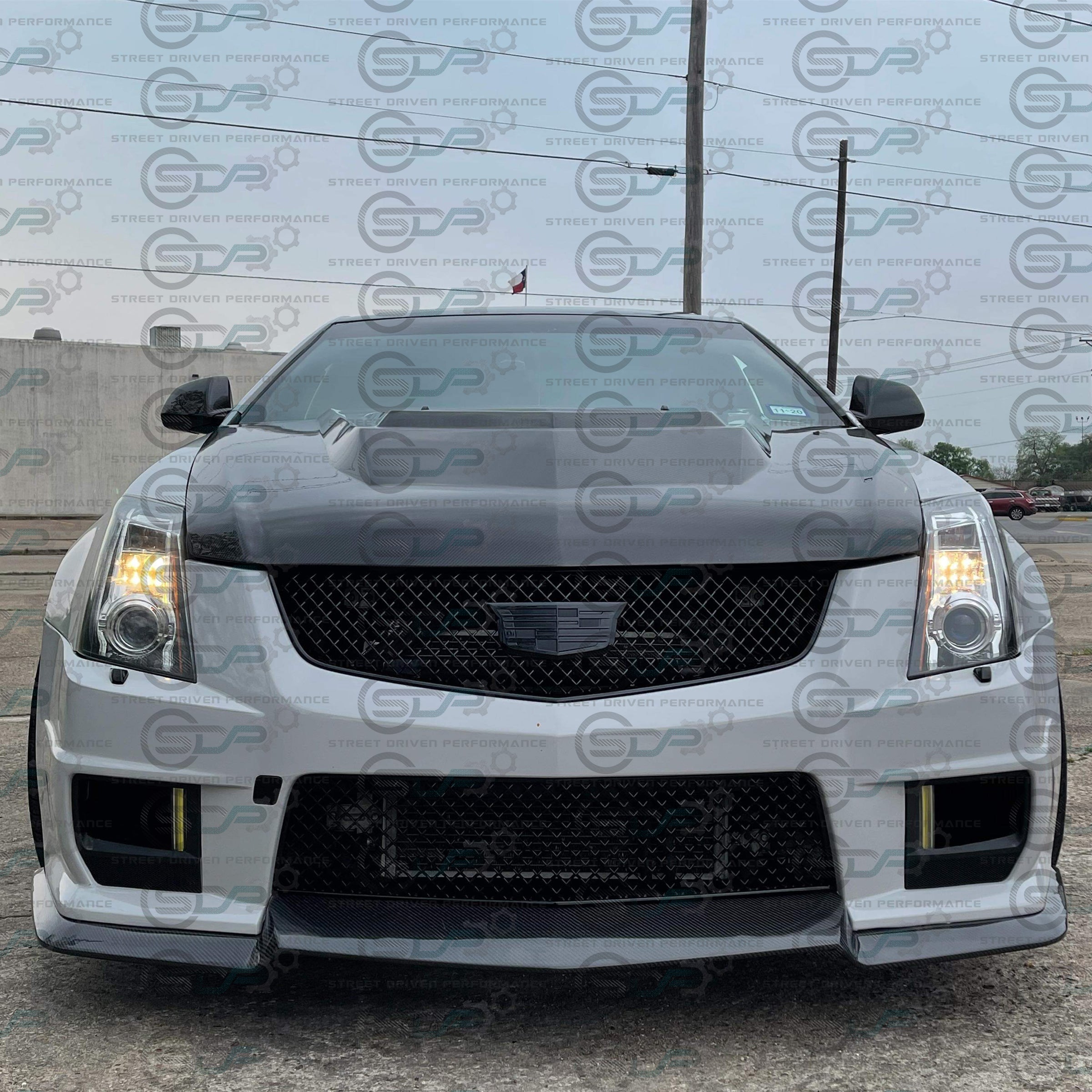 2009-2015 Cadillac CTS-V V2 -  Black front grilles set (blank no emblem)