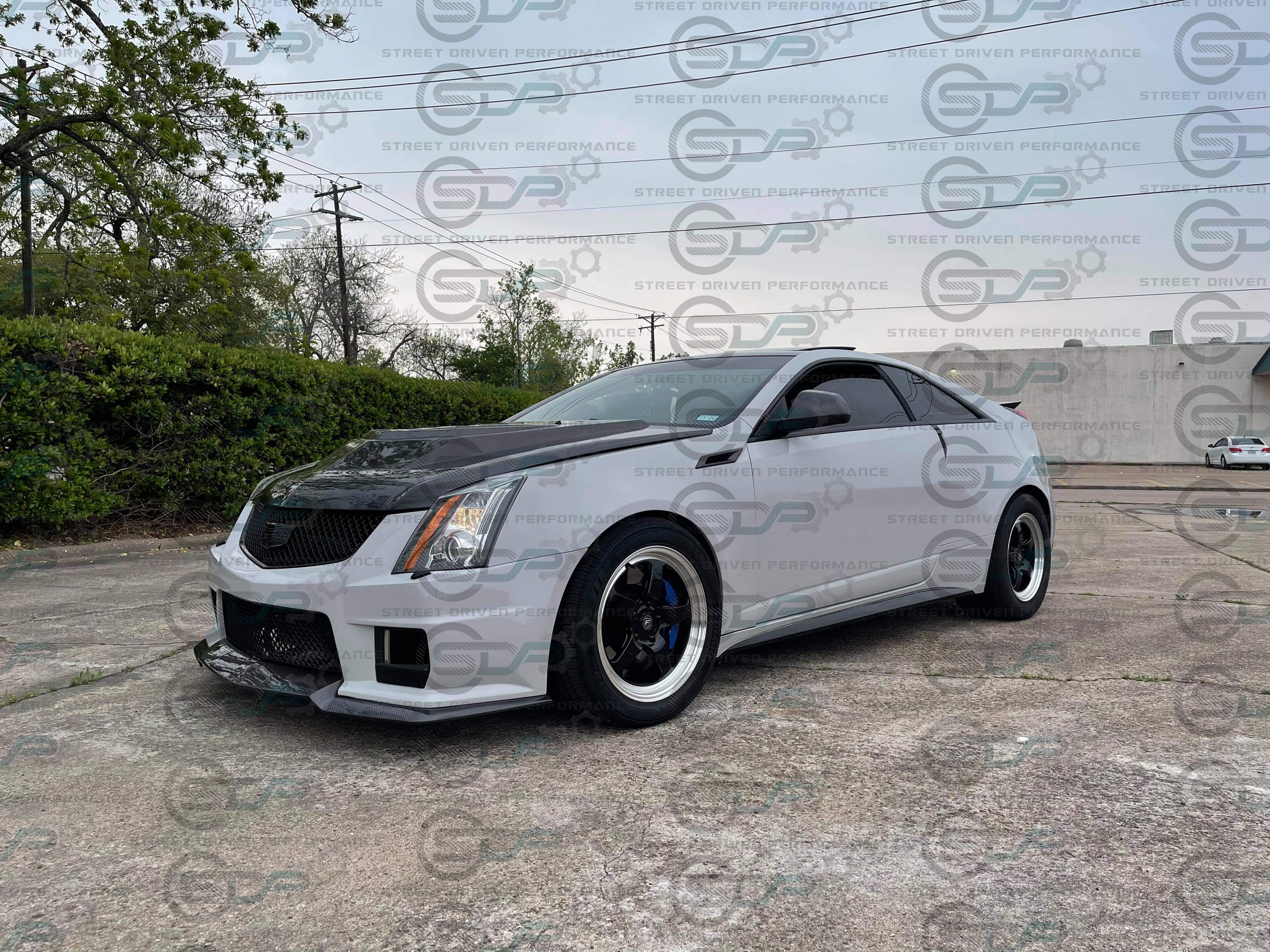 2009-2015 Cadillac CTS-V V2 - Carbon Fiber "V3 style" front lip splitter ground effects